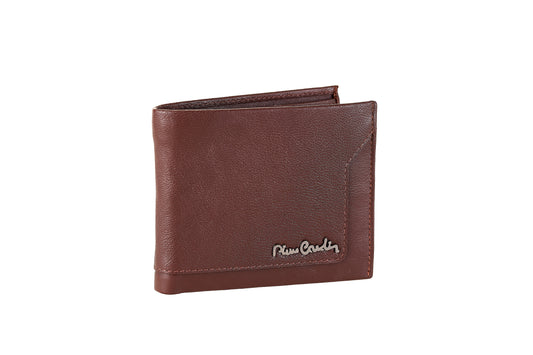 Portafoglio uomo con bordo cucito e logo in metallo Pierre Cardin - Tilak103 8806