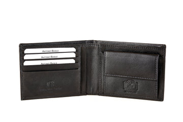 Portafoglio uomo con bordo cucito e logo in metallo Antonio Basile - Tilak80 8805