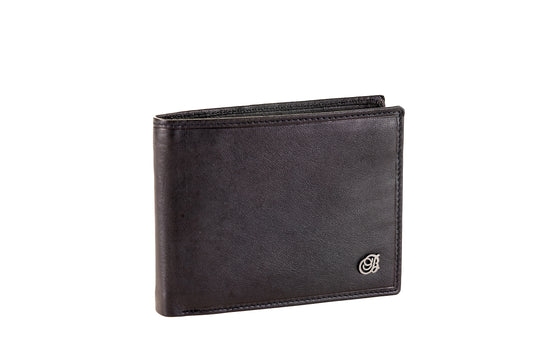 Portafoglio uomo con bordo cucito e logo in metallo Antonio Basile - Tilak80 8805
