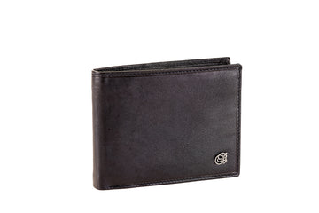 Portafoglio uomo con bordo cucito e logo in metallo Antonio Basile - Tilak80 8806