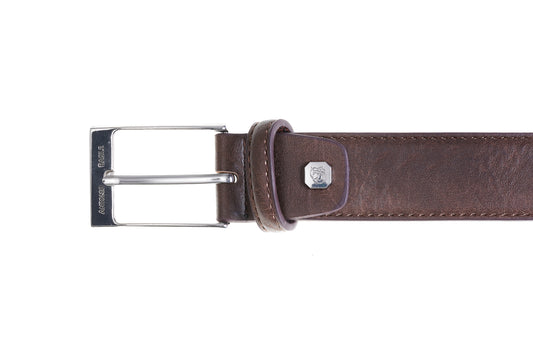 Cintura in pelle con singolo ricamo A. Basile - 2031 GG19