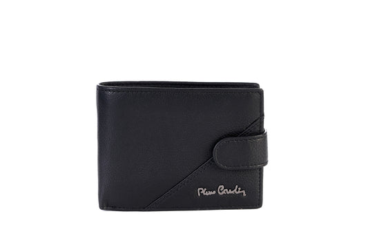 Portafoglio uomo con bordo cucito e logo in metallo Pierre Cardin e chiusura a clip - Tilak157 8806A