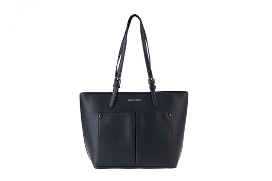 Raffinata borsa dal design classico e femminile, impreziosita da dettagli in oro e da una chiusura superiore a clip con doppio tasca sul lato frontale.